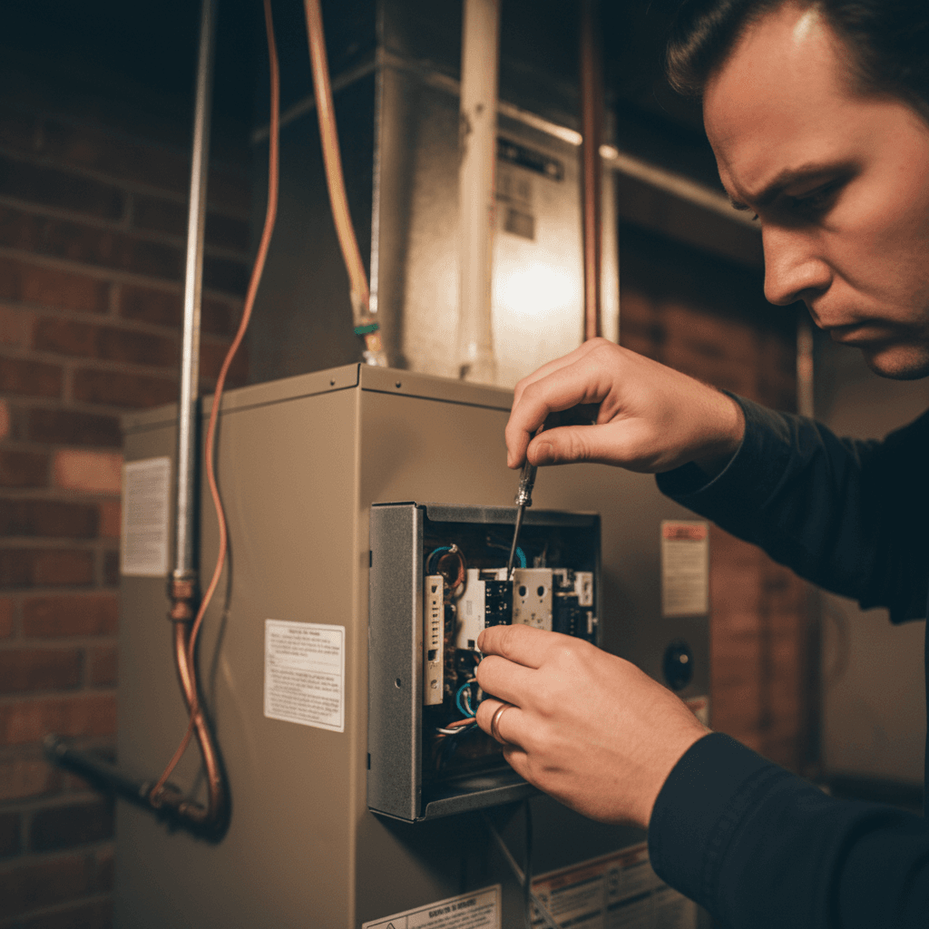 Heating system thermostat adjustment