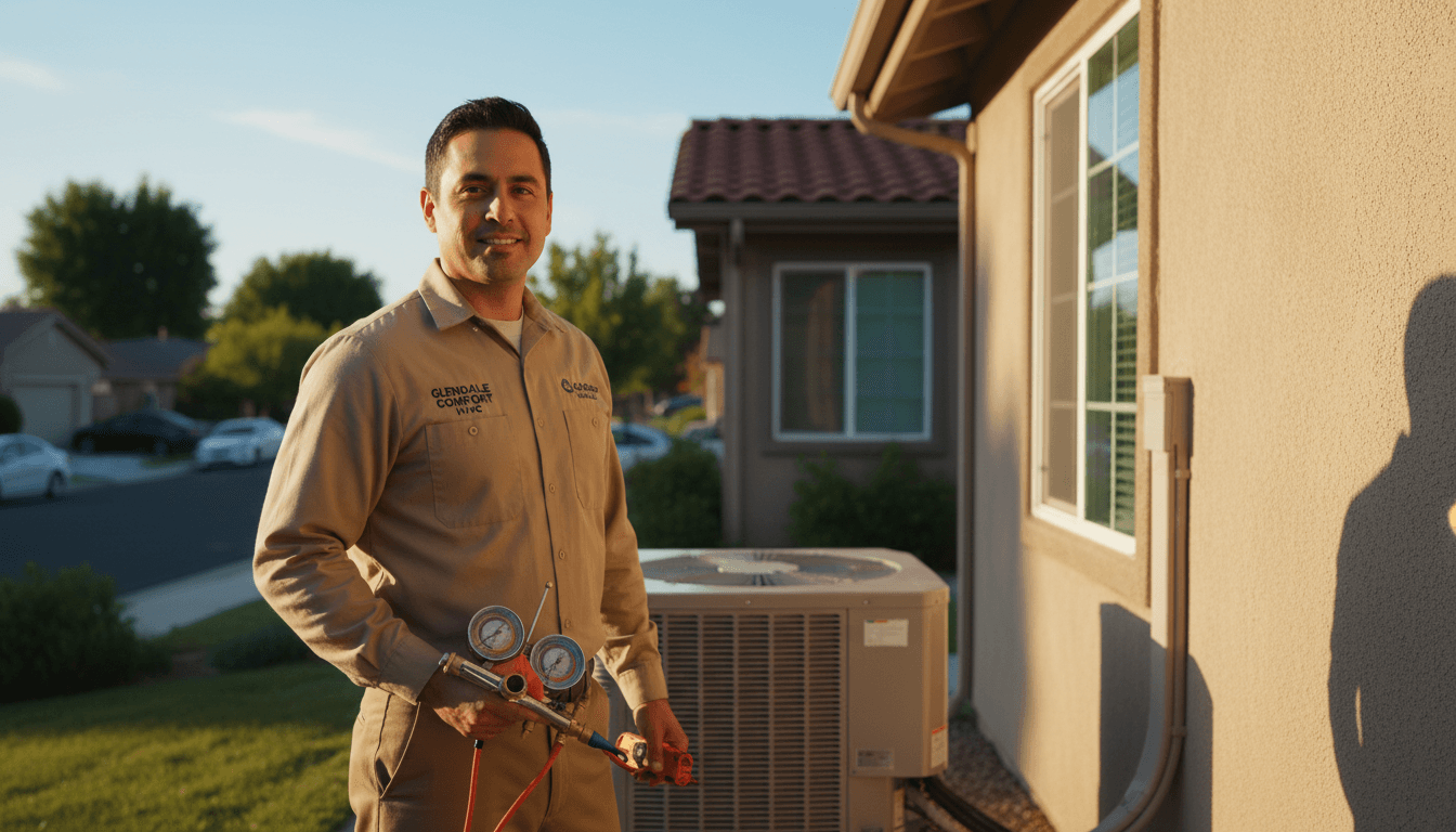 Glendale HVAC technician ready to help with AC and heating repair