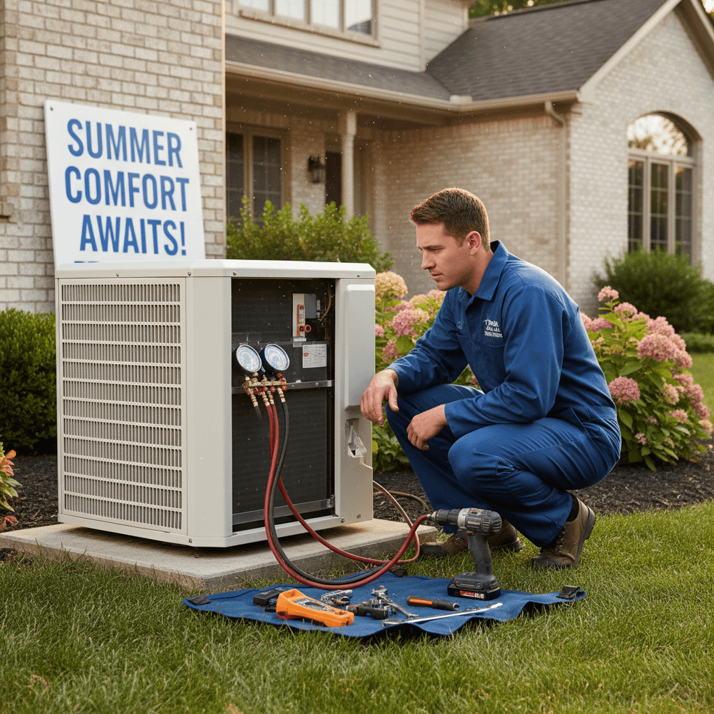 HVAC technician performing AC repair